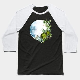 Moonlight Succulents 4 Baseball T-Shirt